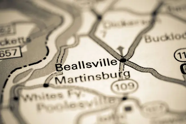 Bealsville. Maryland. Usa på en karta — Stockfoto
