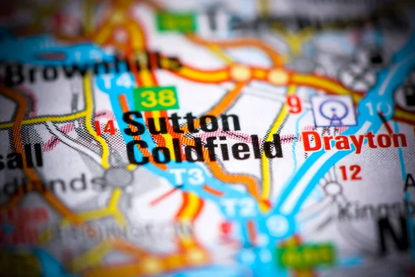 Sutton Coldfield. Wielka Brytania na mapie — Zdjęcie stockowe
