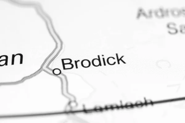 O Brodick. Reino Unido sobre um mapa — Fotografia de Stock