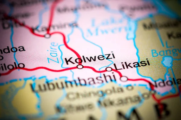 Kolwezi. África en un mapa — Foto de Stock