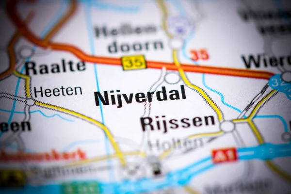 Nijverdal. Países Baixos sobre um mapa — Fotografia de Stock