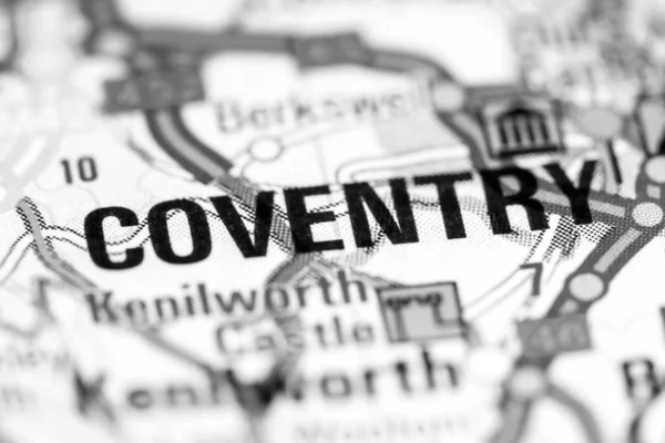 Coventry. Reino Unido sobre um mapa — Fotografia de Stock