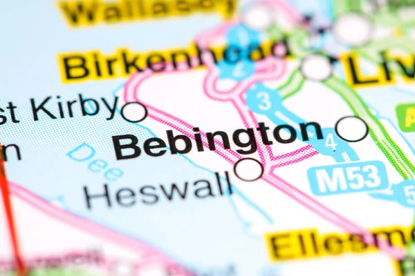 Bebington. Reino Unido sobre um mapa — Fotografia de Stock