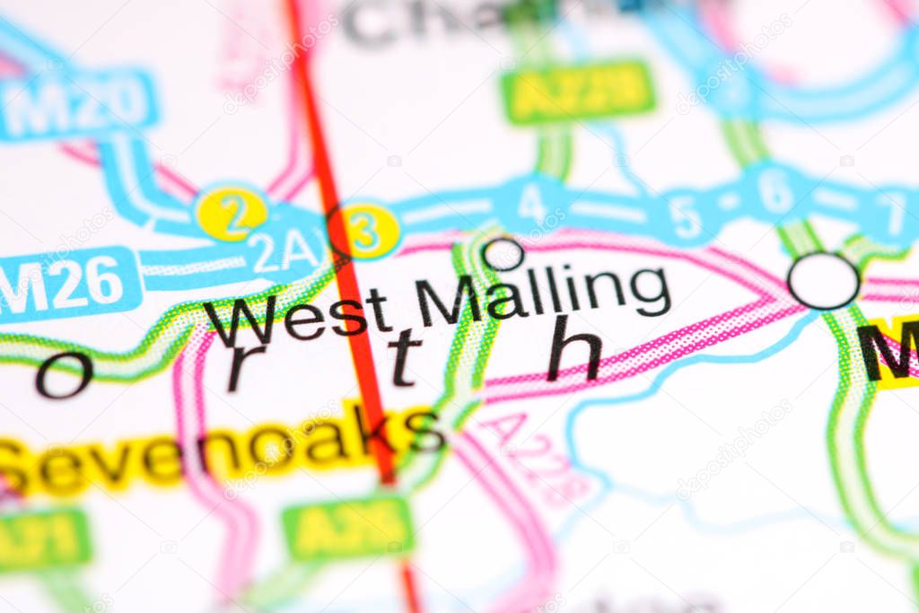 West Malling. United Kingdom on a map