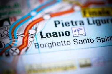 Loano. Italy on a map clipart