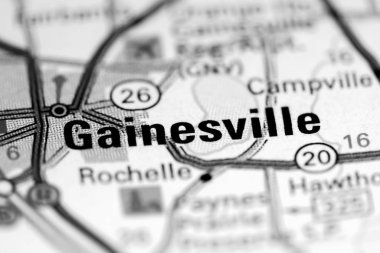 Gainesville. Florida. USA on a map clipart