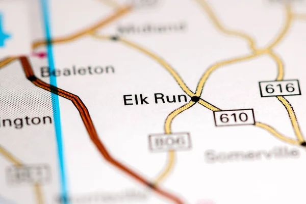 Elk Run. Virginia. USA on a map — Stok fotoğraf