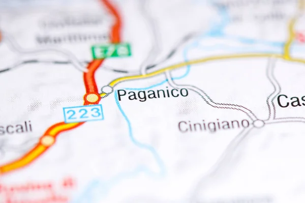 Paganico. Italie sur une carte — Photo