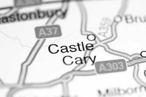 Cary kastélya. Egyesült Királyság térképen — Stock Fotó