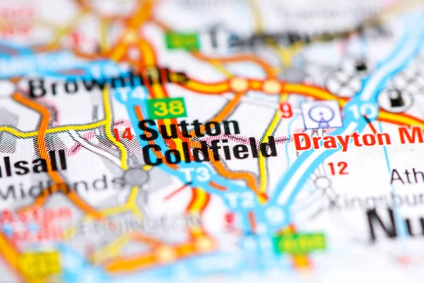 Σάτον Κόλντφιλντ. Ηνωμένο Βασίλειο σε χάρτη — Φωτογραφία Αρχείου