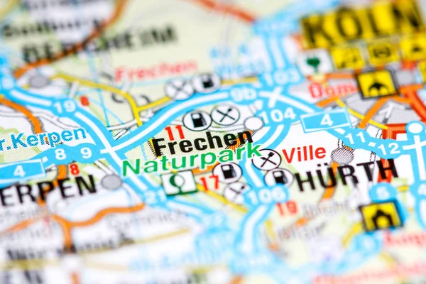 Frechen 。 地图上的德国 — 图库照片