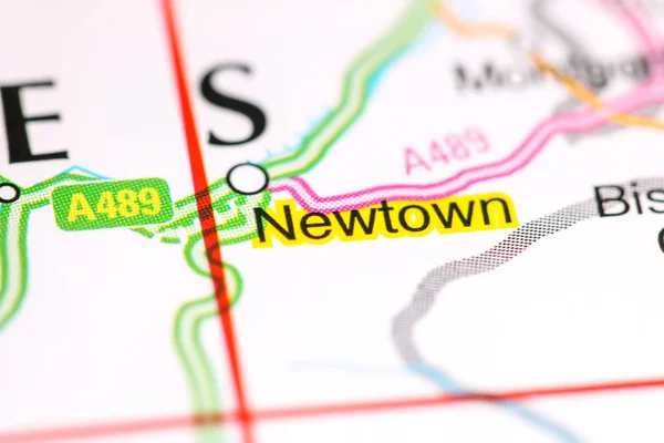 Newtown. Reino Unido sobre um mapa — Fotografia de Stock