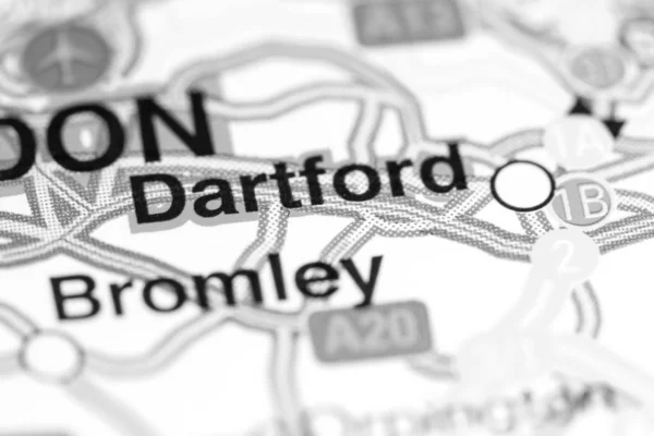 ダートフォードだ地図上のイギリス — ストック写真