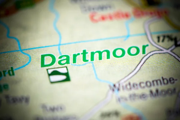 Dartmoor. Reino Unido sobre um mapa — Fotografia de Stock