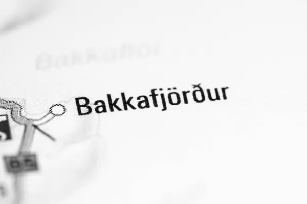 Bakkafjordur. Iceland on a map — Stock Photo, Image
