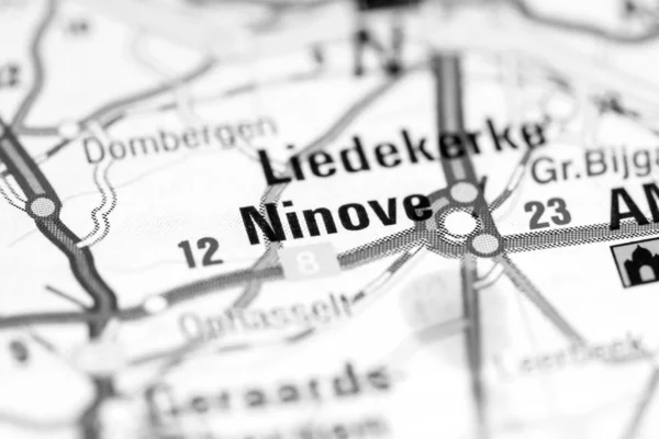 Ninove. Belgium on a map — 스톡 사진