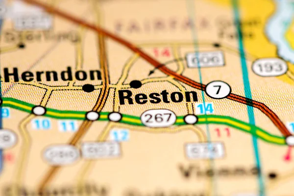 Reston. Virginia. USA on a map — Stok fotoğraf