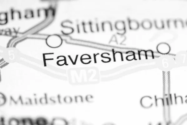 Faversham. Regno Unito su una mappa — Foto Stock