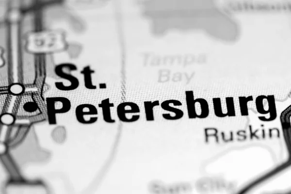 St. Petersburg. Florida. USA on a map — 스톡 사진