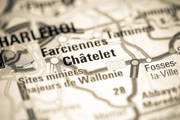 Chatelet. Bélgica en un mapa — Foto de Stock