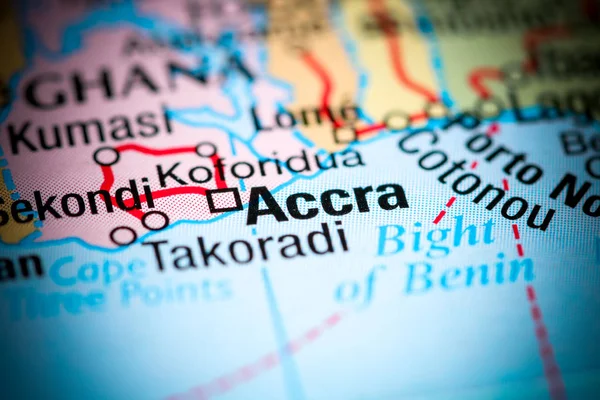 Аккра. Африка на карте — стоковое фото