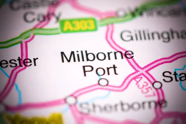 Porto Milborne. Reino Unido sobre um mapa — Fotografia de Stock