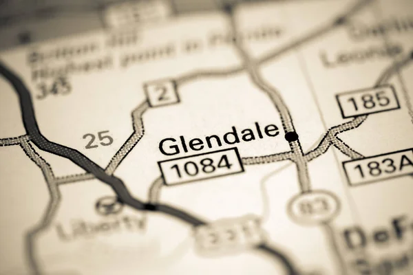 Met Glendale. Florida. Usa op een kaart — Stockfoto