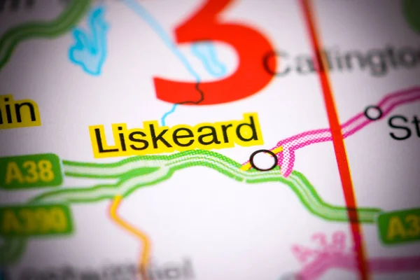 Liskeard. Reino Unido sobre um mapa — Fotografia de Stock