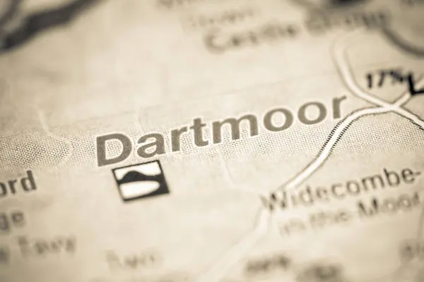Dartmoor. Regno Unito su una mappa — Foto Stock