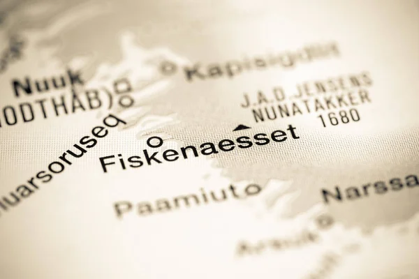 Fiskenaesset. Groenlandia en un mapa — Foto de Stock