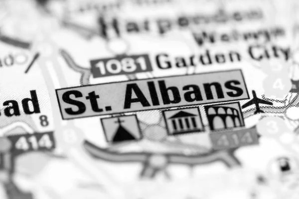 St. Albans. Verenigd Koninkrijk op een kaart — Stockfoto