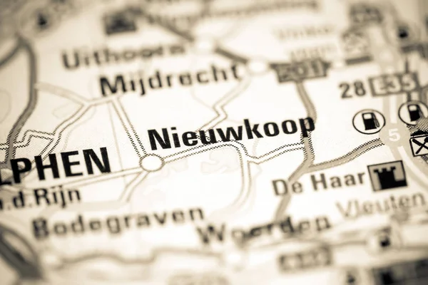 Nieuwkoorp. Países Baixos sobre um mapa — Fotografia de Stock