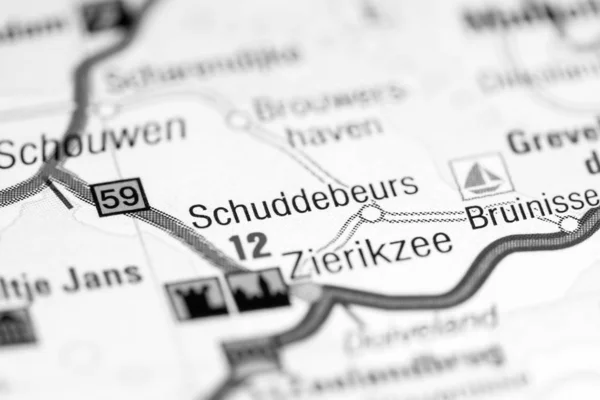 Schuddebeurs. Paesi Bassi su una mappa — Foto Stock