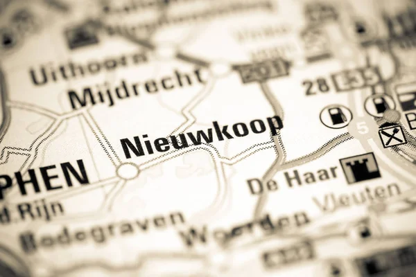 Ніївкоуп. Нідерланди на карті — стокове фото