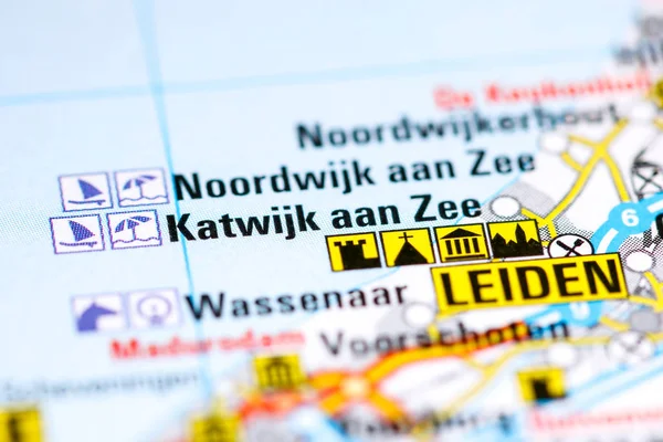 Katwijk aan Zee. Pays-Bas sur une carte — Photo