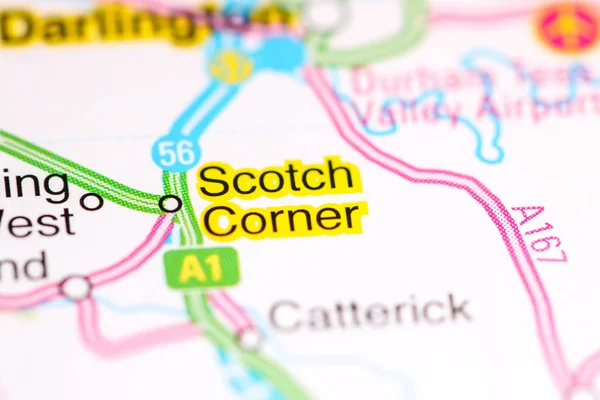 スコッチ・コーナー地図上のイギリス — ストック写真