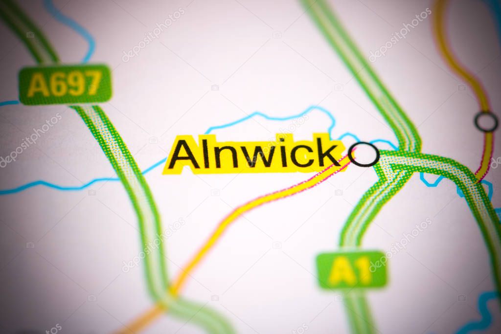 Alnwick. United Kingdom on a map