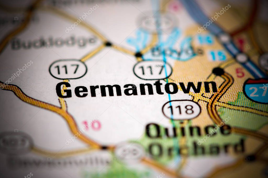 Germantown. Maryland. USA on a map