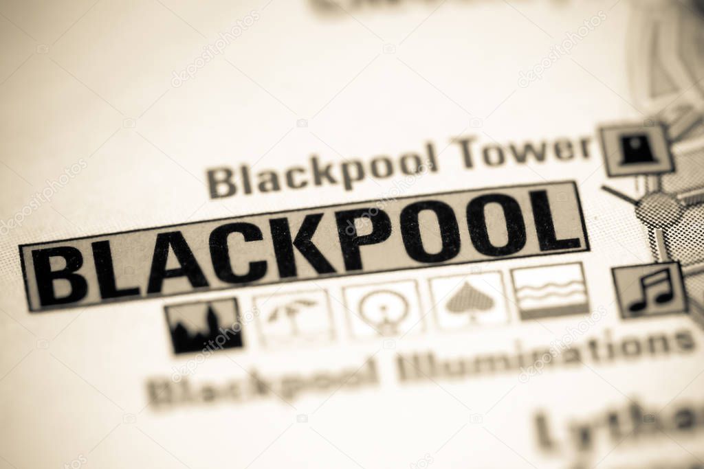 Blackpool. United Kingdom on a map