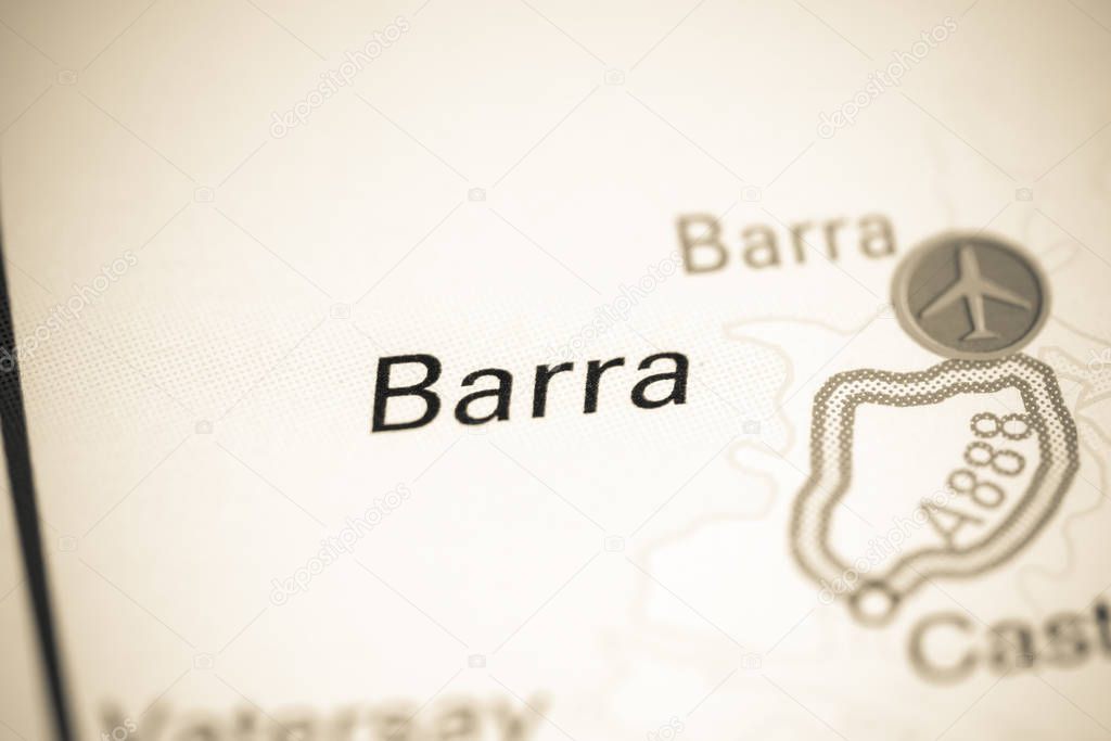 Barra. United Kingdom on a map