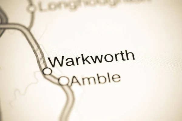 Warworth. Reino Unido sobre um mapa — Fotografia de Stock
