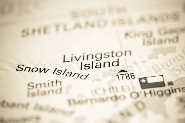 Ilha Livingstons. Antártida sobre um mapa — Fotografia de Stock