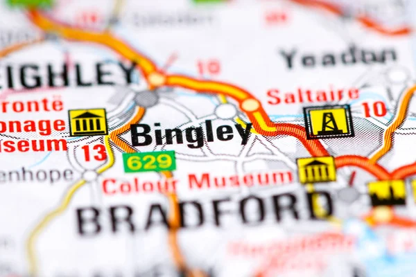 ビングリー地図上のイギリス — ストック写真