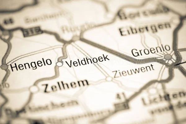 Veldhoek. Países Baixos sobre um mapa — Fotografia de Stock