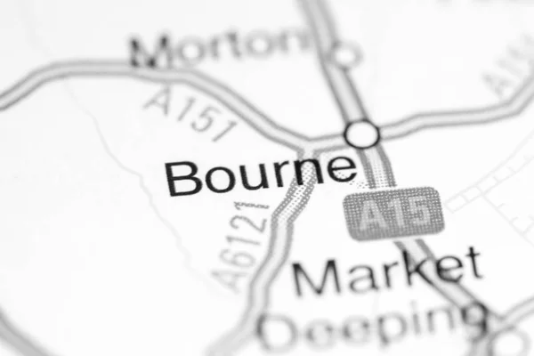 Bourne. United Kingdom on a map — Stock Photo, Image