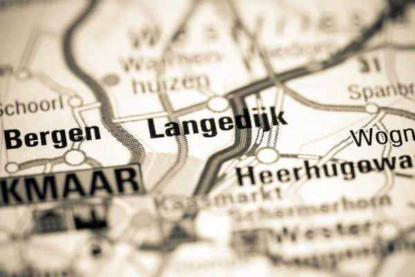 Langedijk. Países Baixos sobre um mapa — Fotografia de Stock