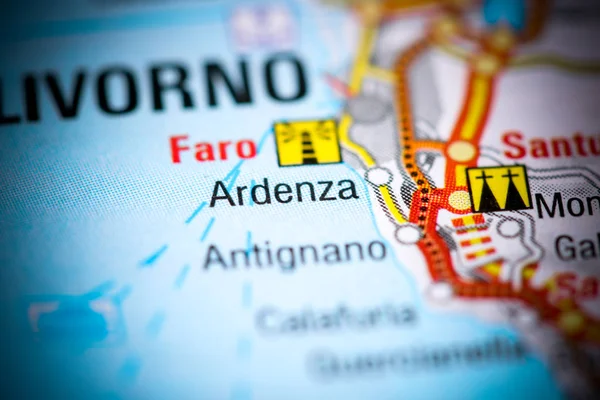 Αρντένζα. Η Ιταλία στο χάρτη — Φωτογραφία Αρχείου