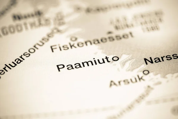 Paamiut. Groenlandia en un mapa — Foto de Stock