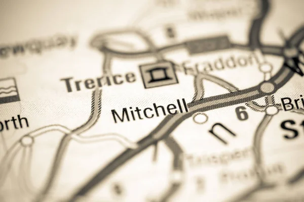 Mitchell. vereinigtes Königreich auf einer Karte — Stockfoto