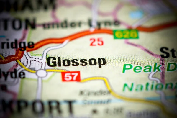 Glossop. Regno Unito su una mappa — Foto Stock